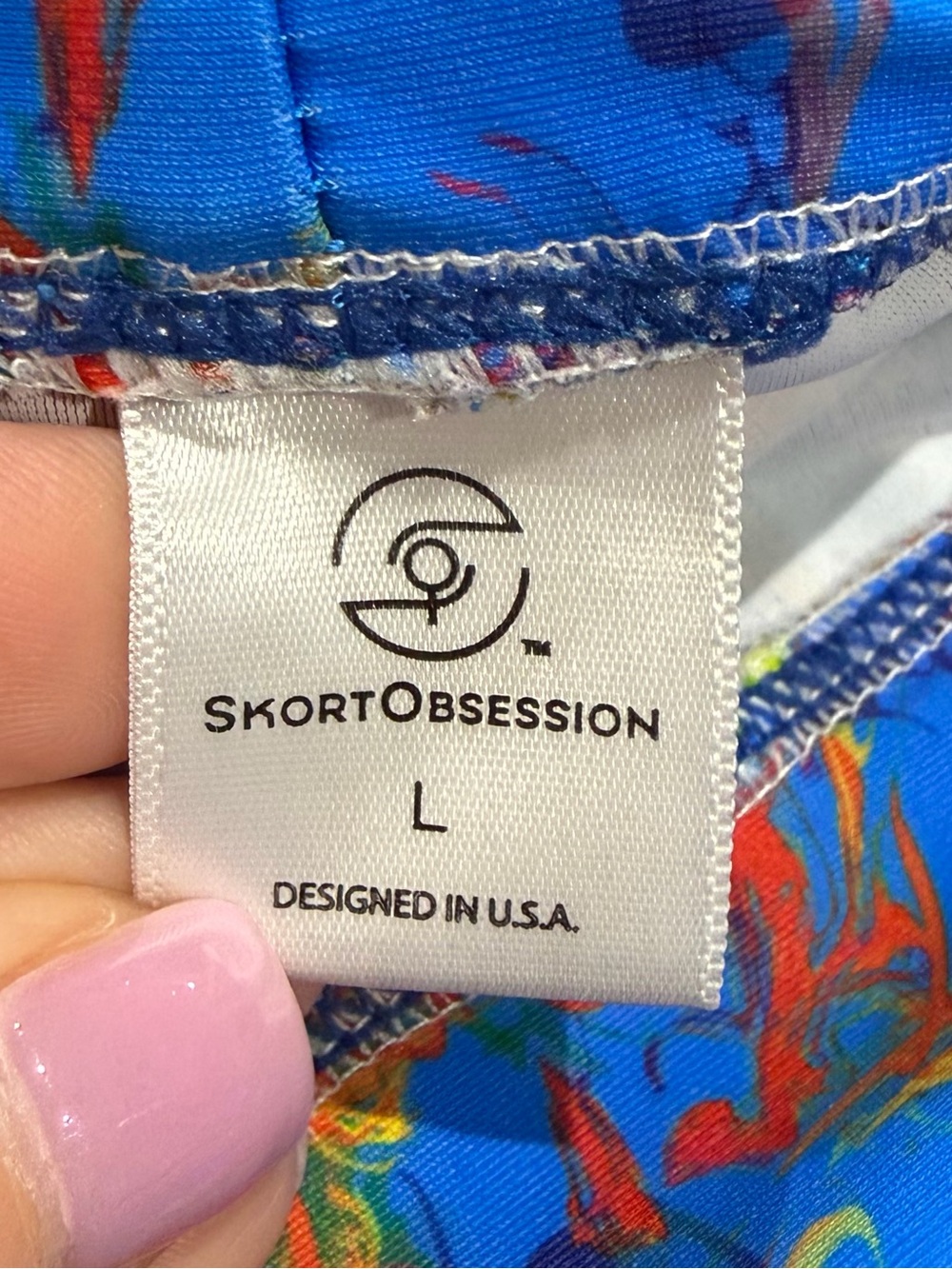 Skort Obsession Skirt Size Large Blue Rainbow Golf Tennis Pickleball Colorful - Picture 6 of 7